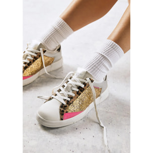 Zapatillas Casual Mujer Court V2 Tennis Basic Glitter Oro / Leo