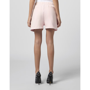 PHILIPP PLEIN Washed Fleece Shorts Tennis Club Crystals