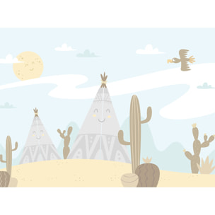 Papier peint enfant tipis et cactus Intissé