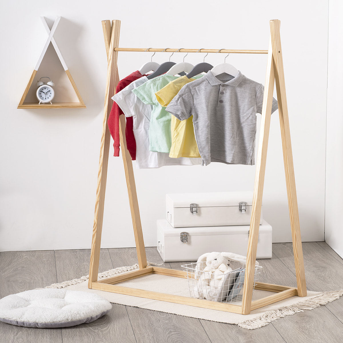Portant à vêtements enfant - bois 78x126 cm