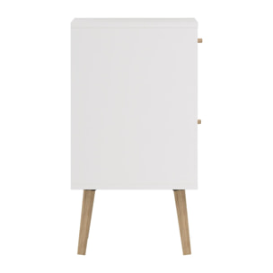 Mesita de Noche "Guadiana" - 1 Cajón y 1 Puerta - Blanco
