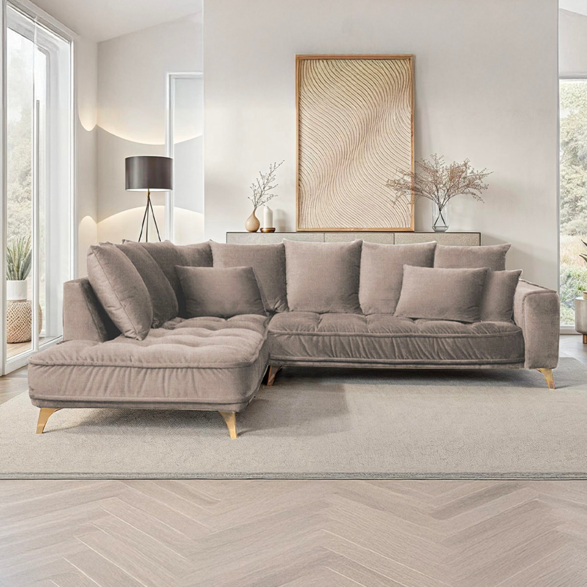 Canapé Tissu Angle Gauche Altamo - 4 Places