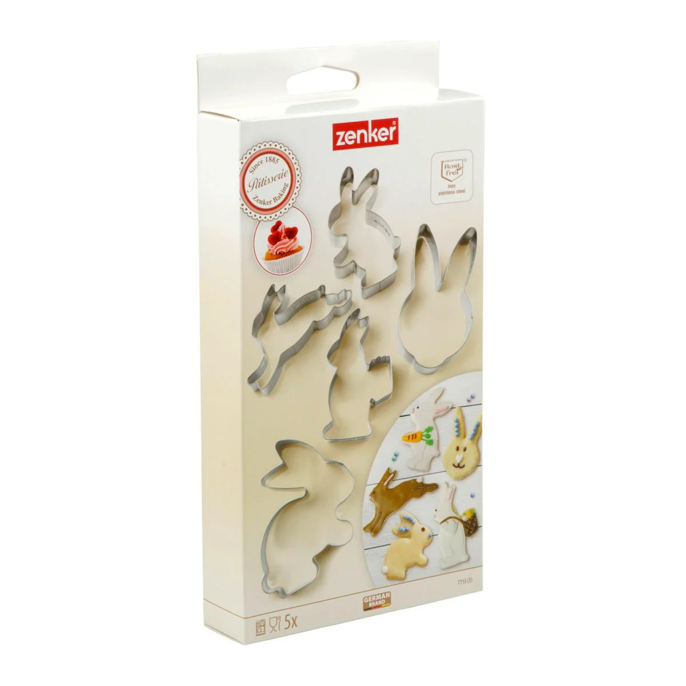 Set de 5 emporte-pièces  en forme de lapin de pâques Zenker Pâques