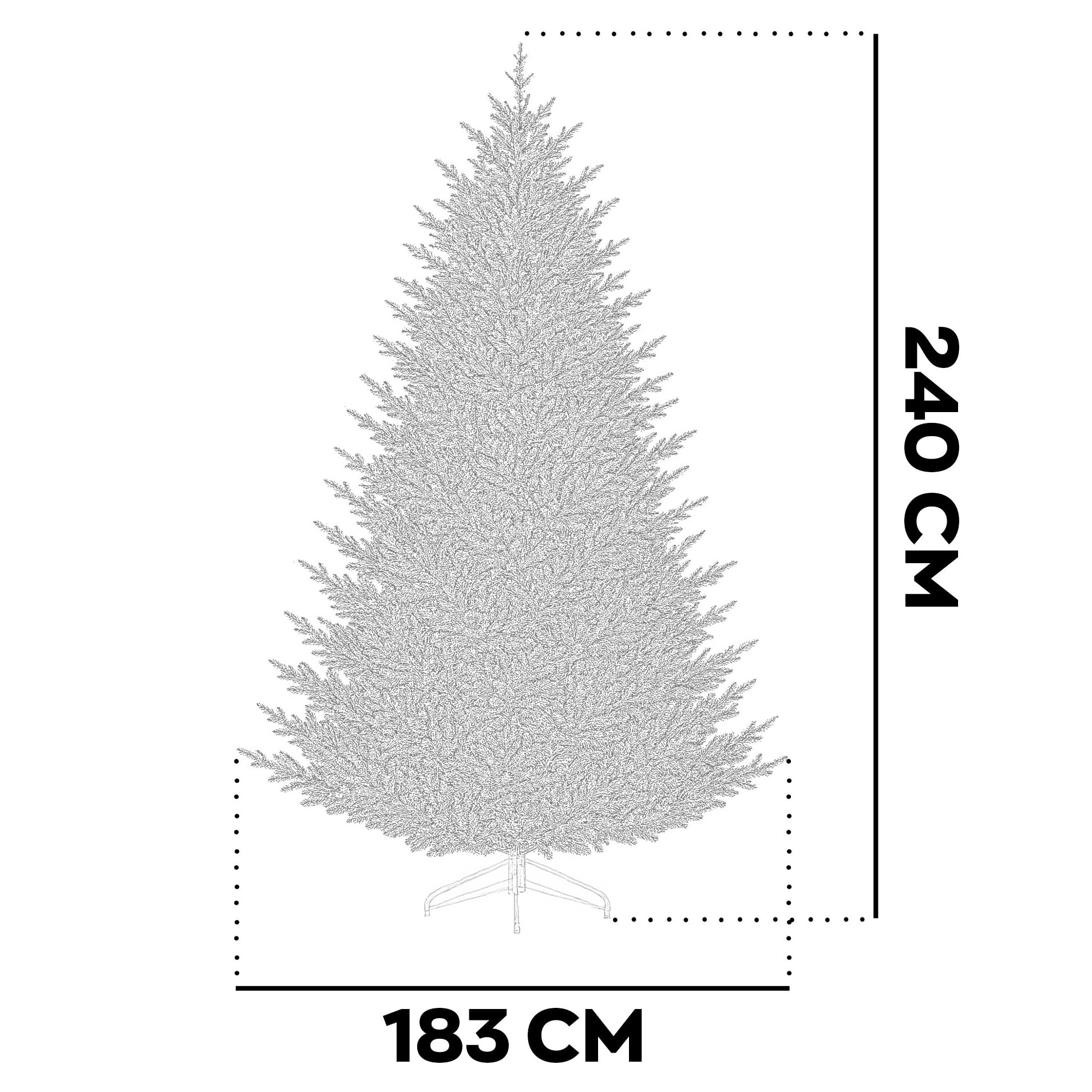 Rockefeller - Albero di Natale effetto realistico in PE e PVC ø183x240H, 3384 Punte