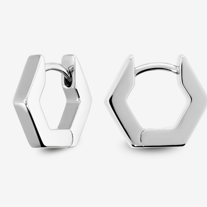 Orecchini a Cerchio Bullone placcati Rodio