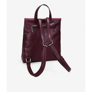 Mochila antirrobo burdeos con bordado y tachas