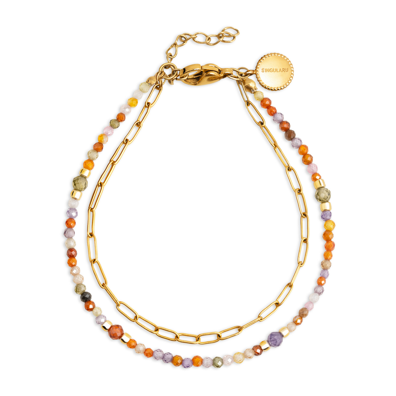 Bracciali Double Crystal Summer in Acciaio Placcato Oro
