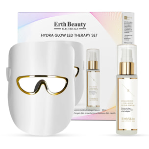 SET DE TERAPIA LED HYDRA GLOW (MÁSCARA DE TERAPIA DE LUZ LED blanca con suero HA)