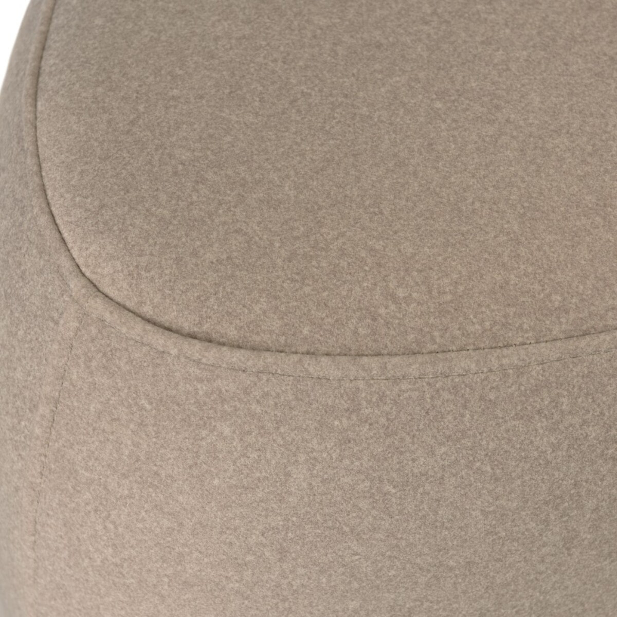 LEOPOLD - Pouf forme galet n°1 en tissu effet velours beige foncé