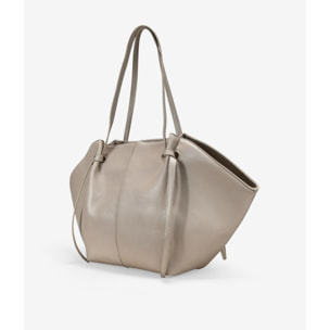 Bolso de hombro beige con cremallera