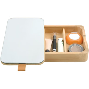 Espejo y Joyero rectangular ALAIS de Bambú en color marrón