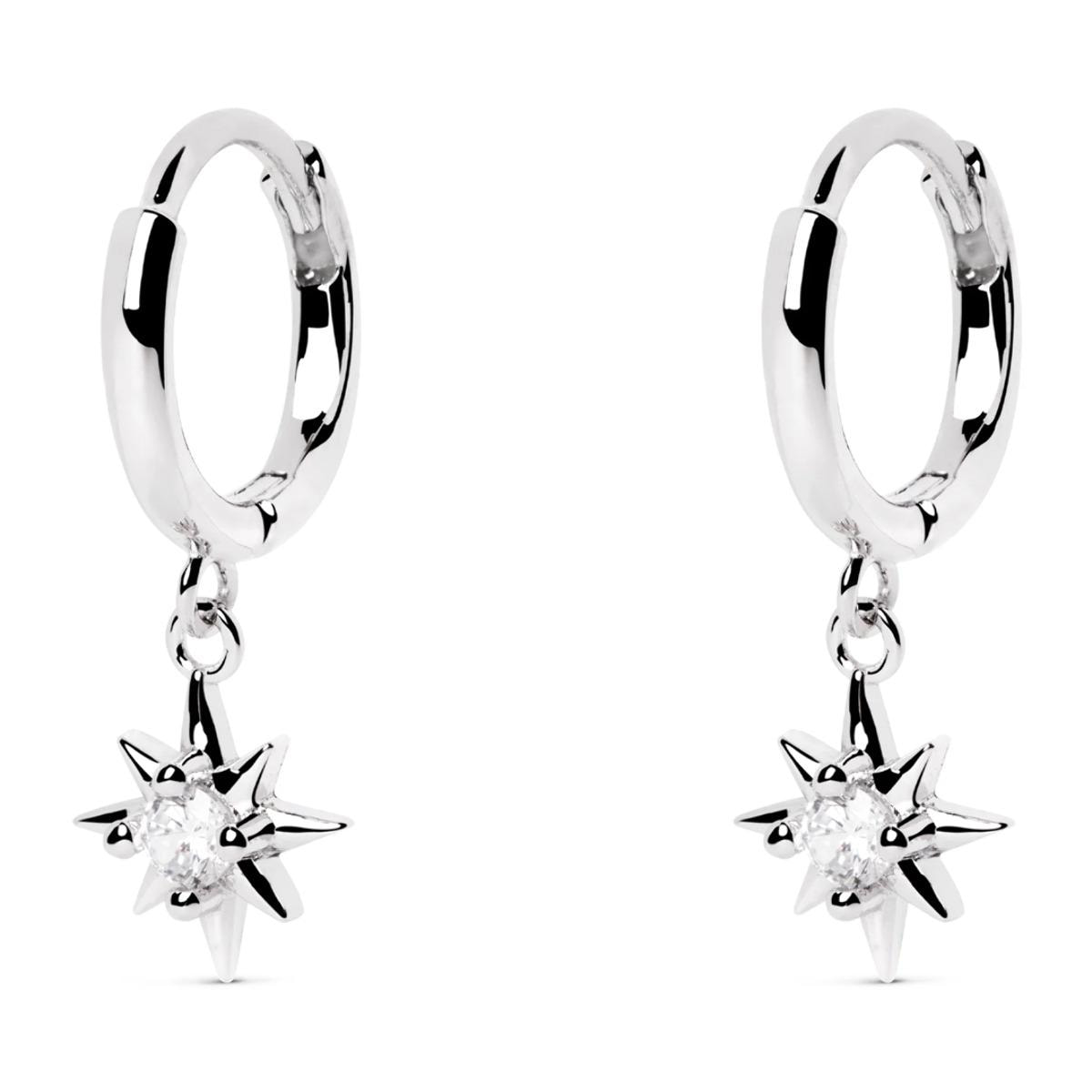 Pendientes Polar Star Plata