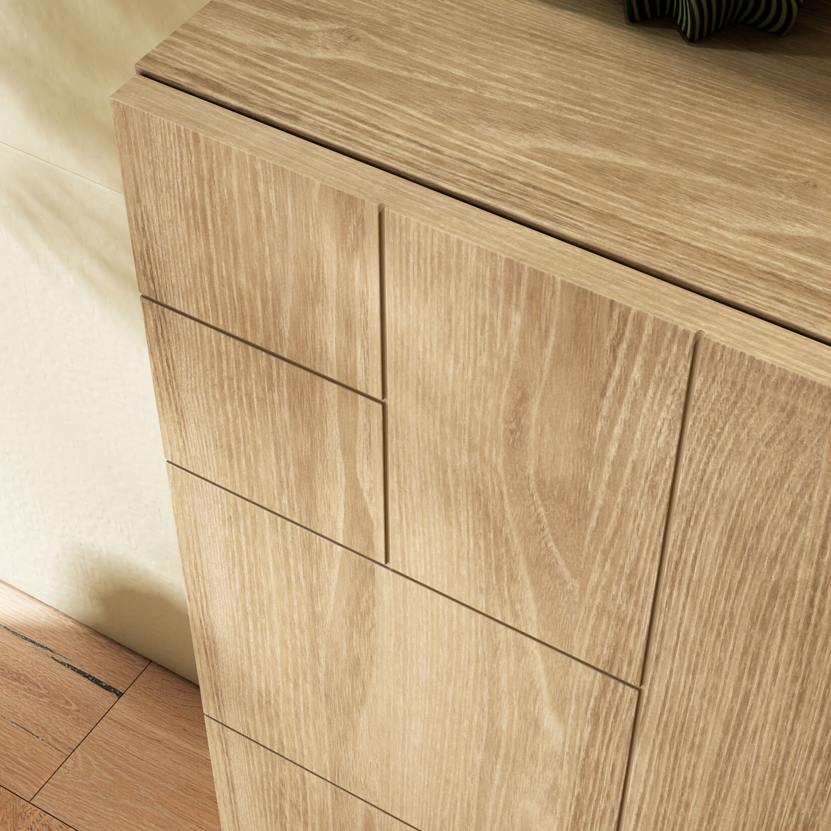 Zapatero Bergen melamina roble patas gris 87x90x27 cm