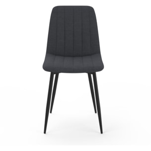 Chaises Fiona velours mix couleurs (beige, gris foncé et gris clair) pieds métal noirs - lot de 6