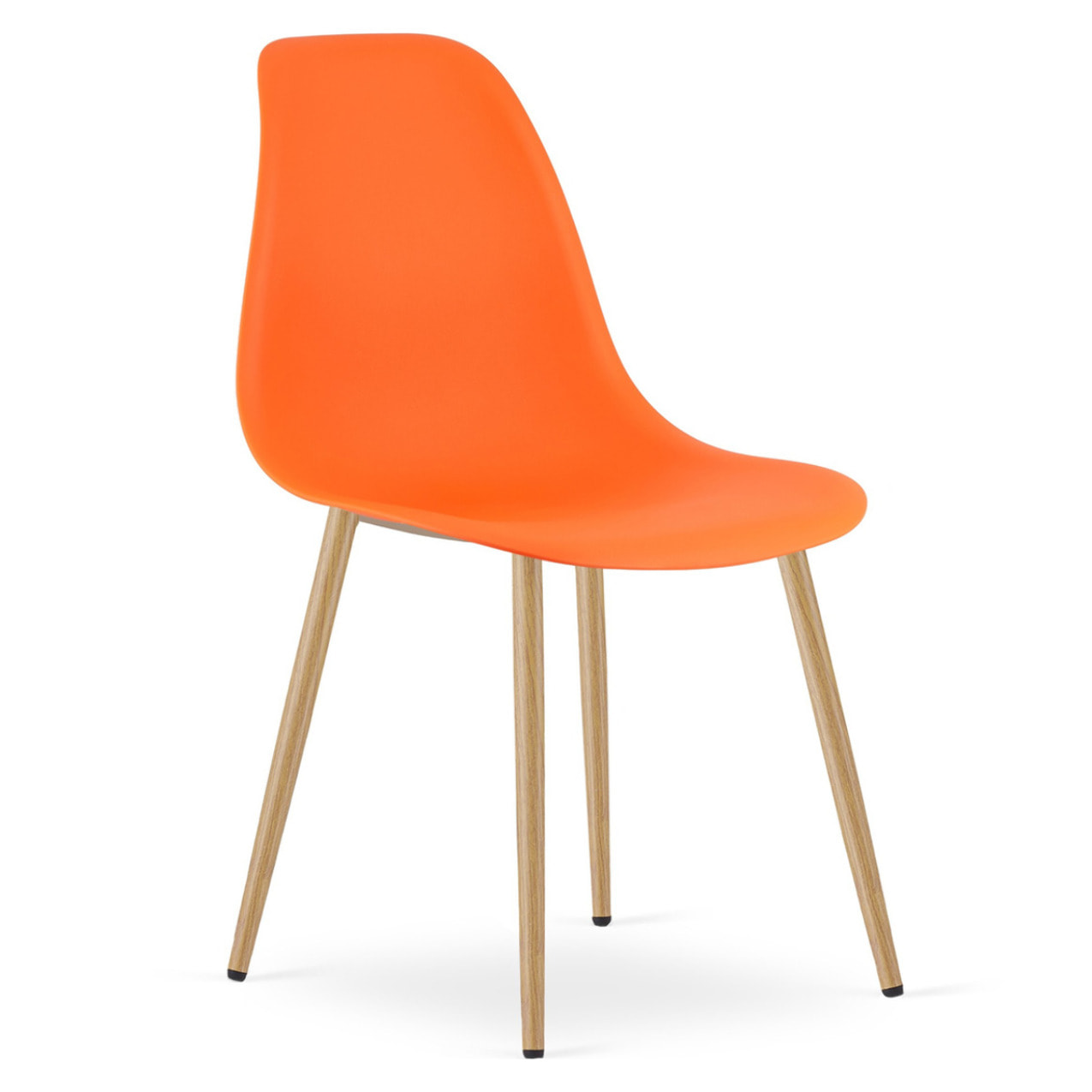 Set di 3 sedie da pranzo WAT arancioni con gambe effetto legno