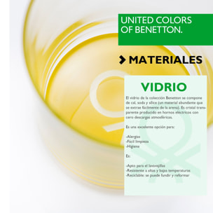 Set 4pc vasos de agua 0,33l cristal amarillo, rainbow Benetton