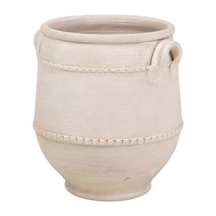Florero Ceramica Beige 35x35x43 Cm