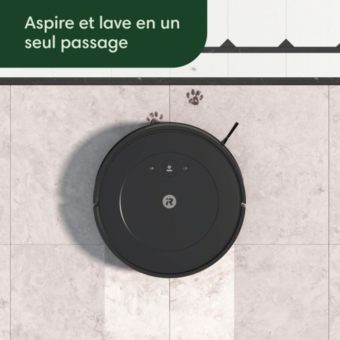 Robot Aspirateur Laveur IROBOT Roomba Combo Essential Y011040 noir