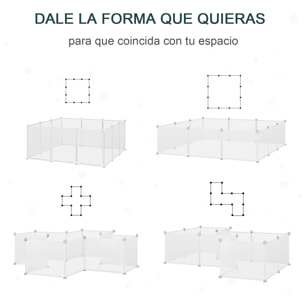 Valla para Animales de Metal Modulable con 12 Paneles Cobayas y Cachorros