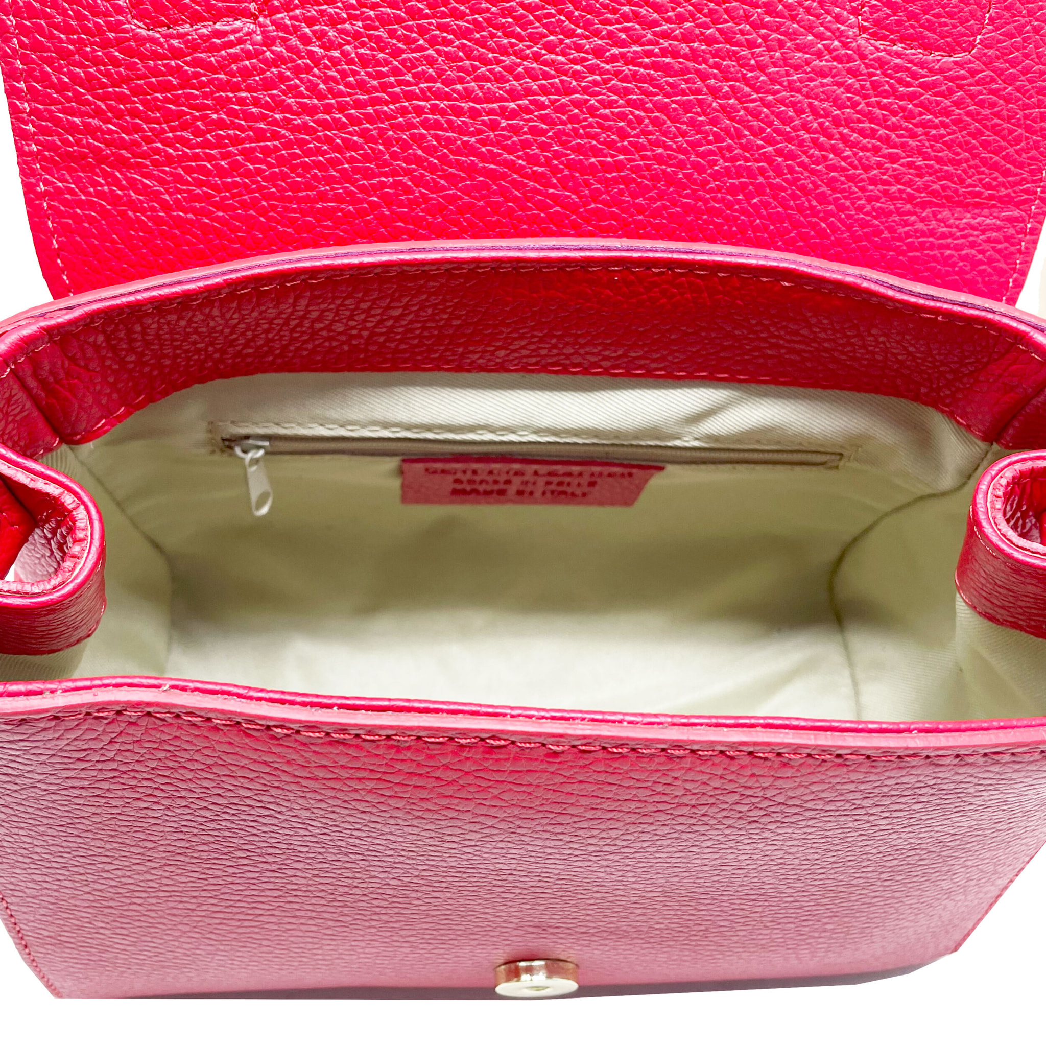 Chicca Borse - Borsa a Mano Donna in Vera Pelle - Colore Rosso