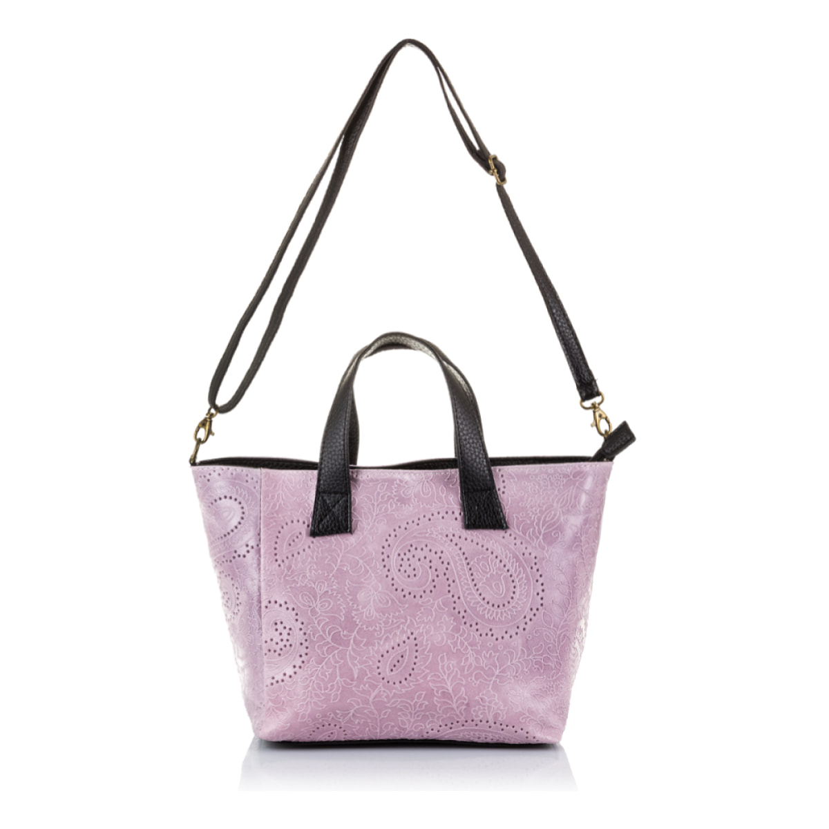 Cassandra Borsa tote Donna. Pelle autentica Suede Incisa Arabesco