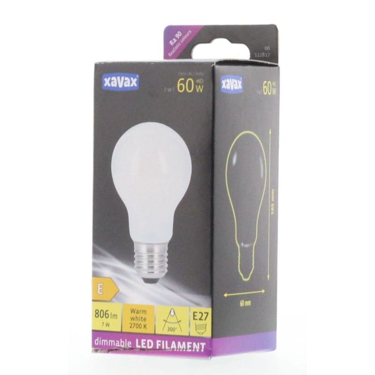 Ampoule XAVAX LED E27 6.5W CLAS