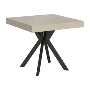 Mesa extensible 90x90/194 cm Dolcezza cachemira patas antracita