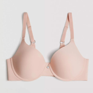 Reggiseno imbottito con ferretto beige e ampia chiusura, coppe B e C