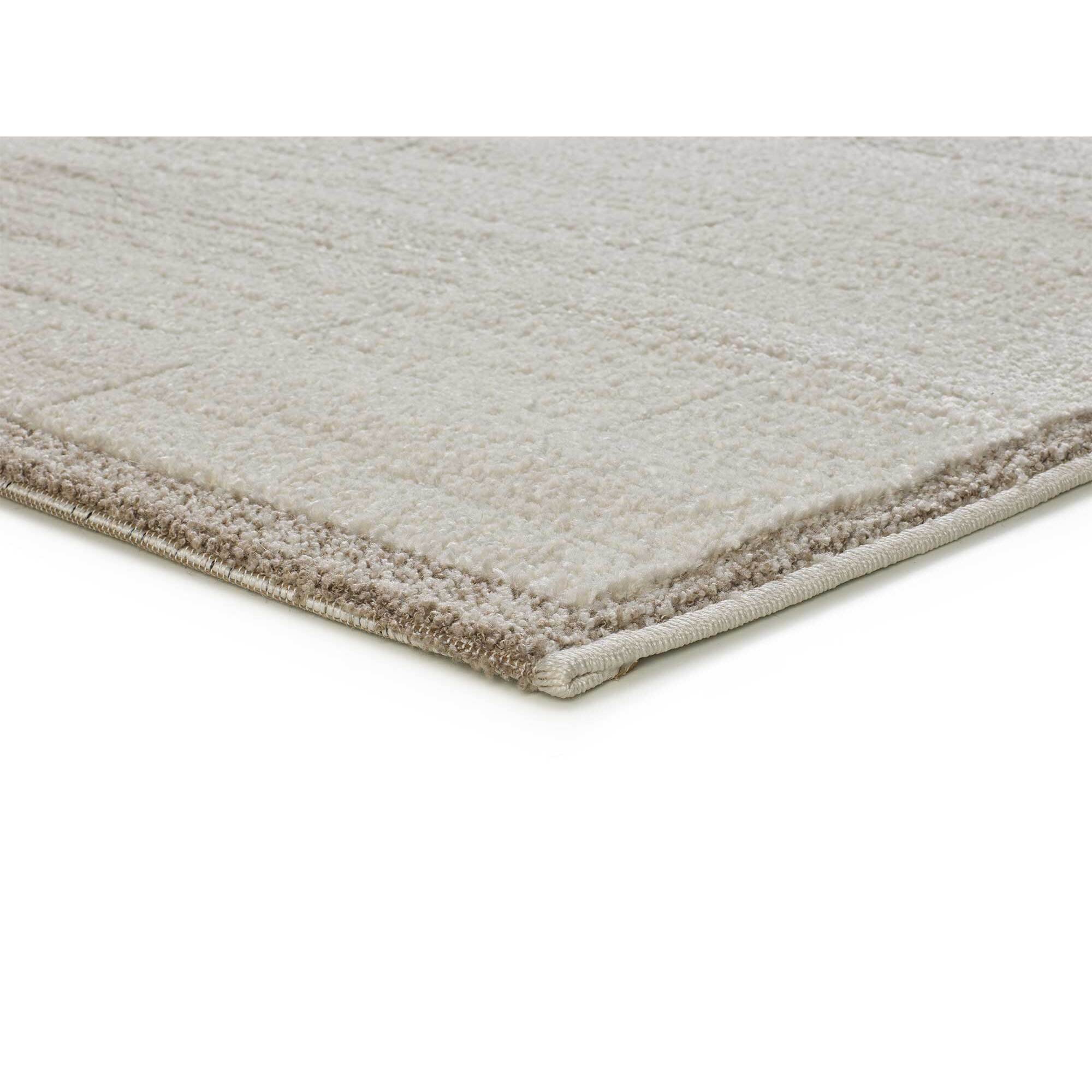 CANDELA Alfombra pelo corto diseño geométrico con relieve en crema, varias medidas disponibles