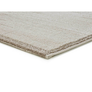 CANDELA Alfombra pelo corto diseño geométrico con relieve en crema, varias medidas disponibles