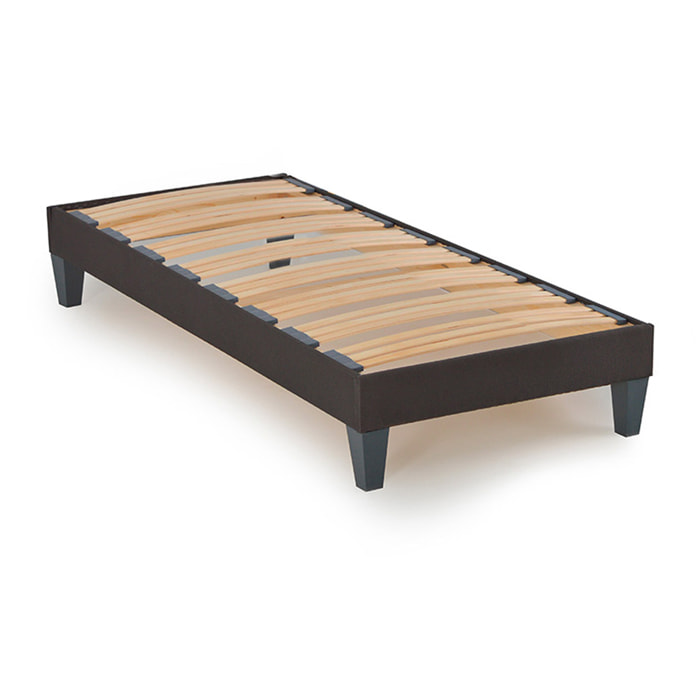 Ensemble matelas ressorts ensachés et sommier en bois - Blanc