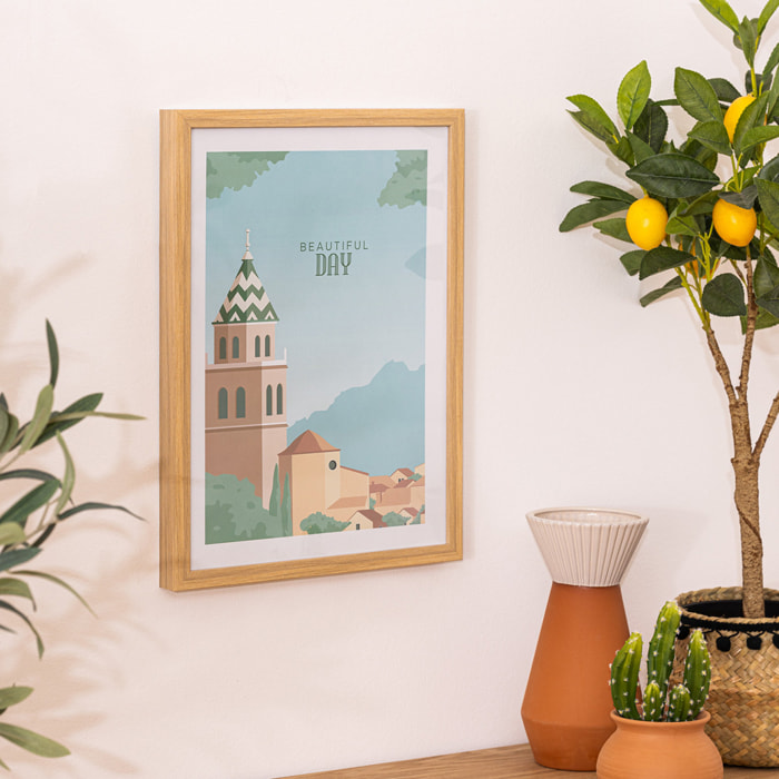 Affiche encadrée day "François" 30x40cm multicolore