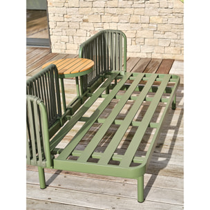 BARLIA - Canapé de jardin 3 places en aluminium - Olive
