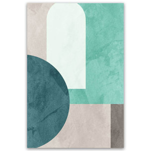 Tableau art geometrique Forme verte Toile imprimée