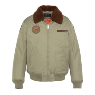 B52 FLIGHT JACKET WITH FAKE SHEEPSKIN REMOVABLE COLLAR 70% COTTON 30 % POLYESTER Cachi