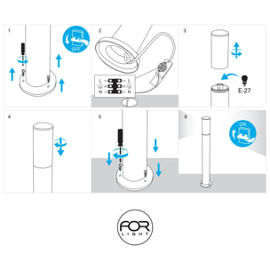 FORLIGHT Baliza Ip55 Koral 800Mm E27 23W Acero Inoxidable 1423Lm