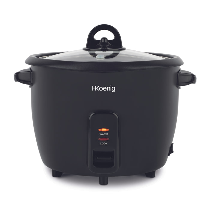 ORYZA4 H.Koenig, Olla arrocera, 0.8L, antiadherente, mantenimiento del calor, apagado automático, Sin BPA, 350W