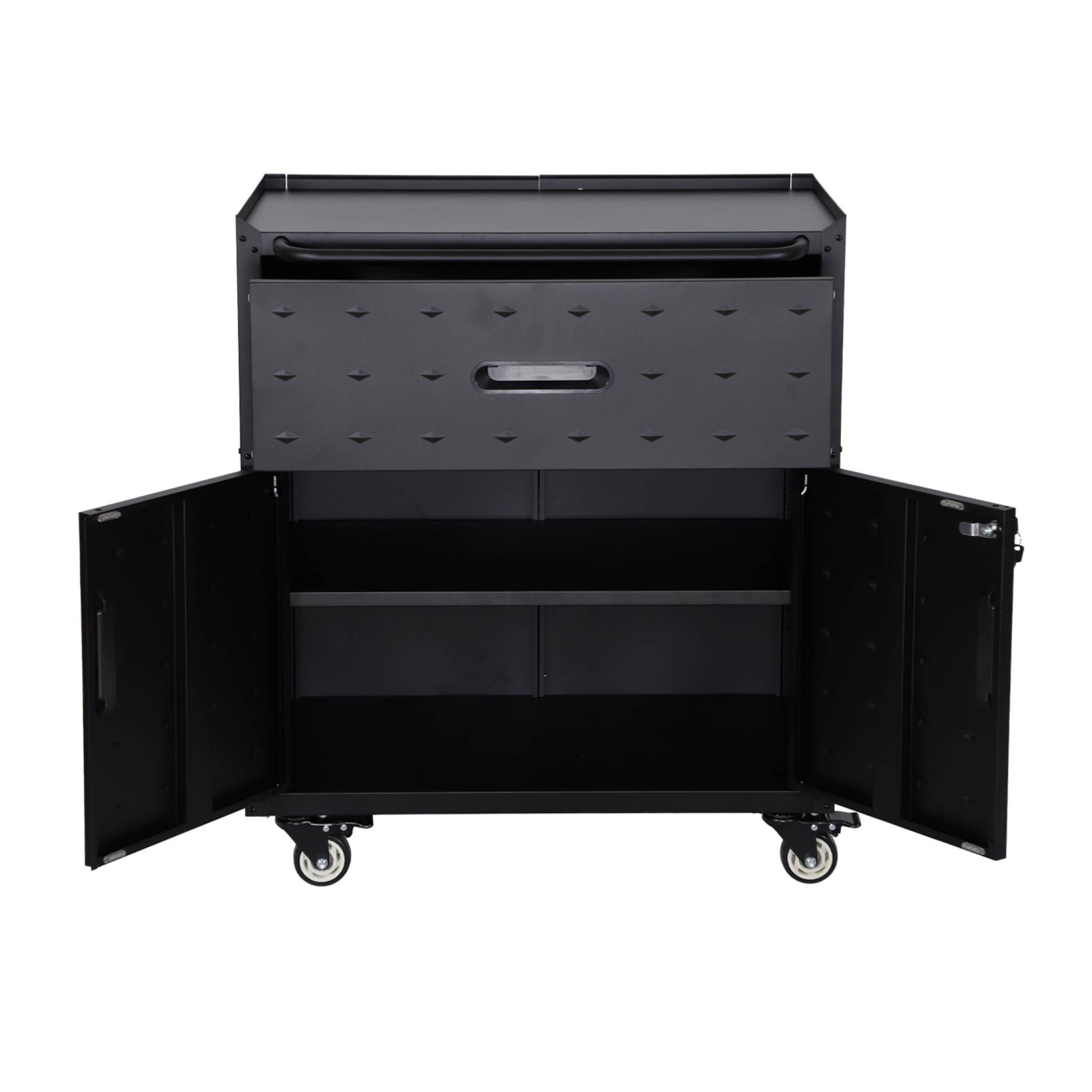 Meuble bas de rangement pour garage avec 1 tiroir et 2 portes