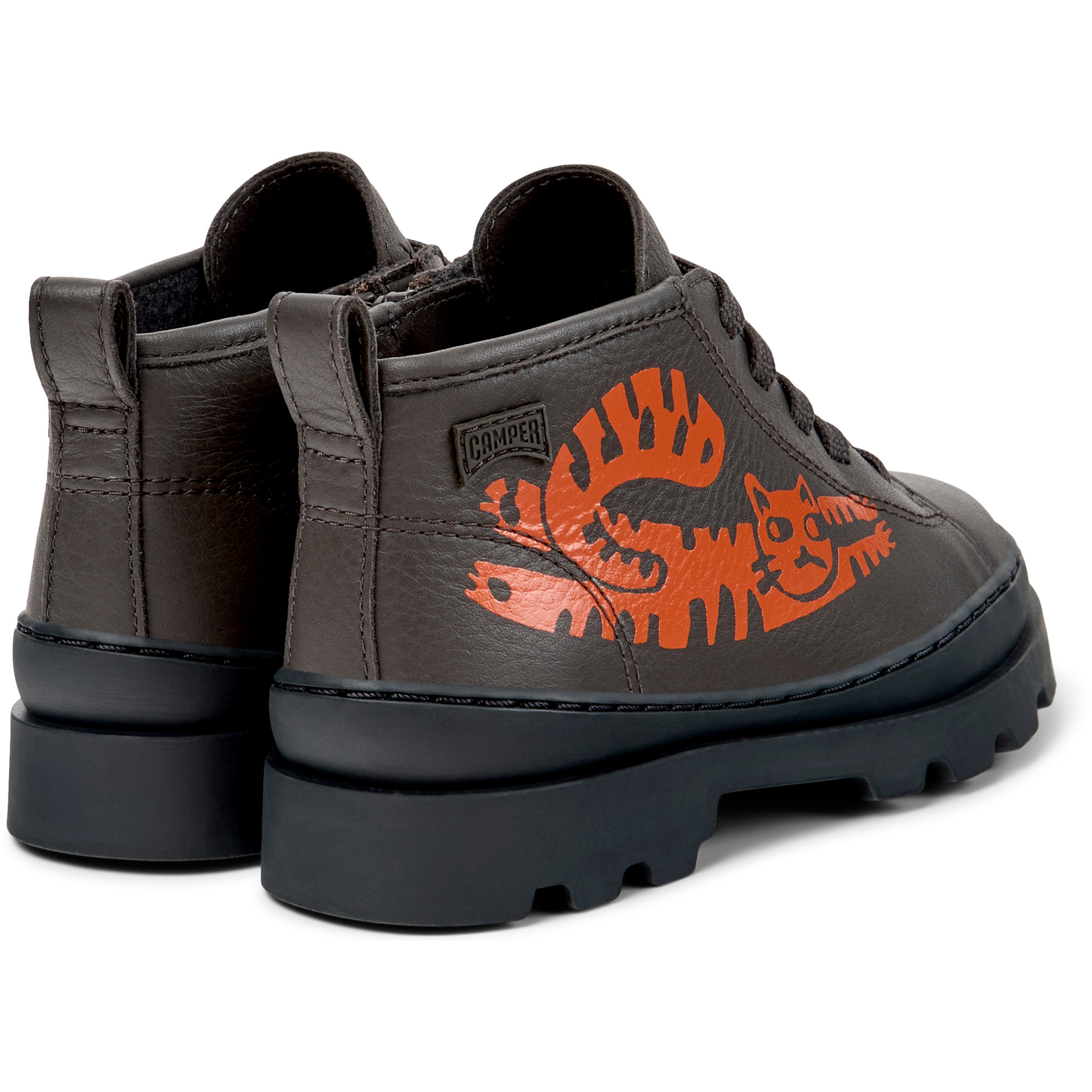 Botines - CAMPER Brutus - Gris - Cuero liso