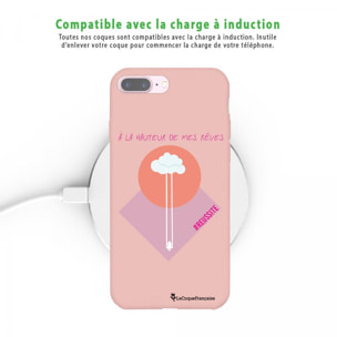 Coque iPhone 7 Plus/ 8 Plus Silicone Liquide Douce rose pâle A La Hauteur De Mes Rêves La Coque Francaise.