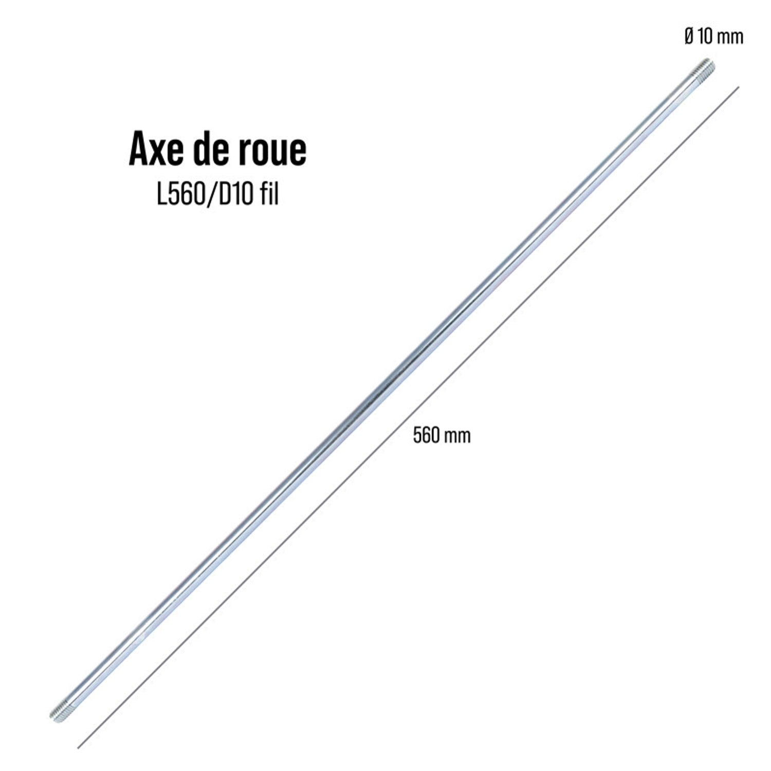 Axe de roue L525 d8 file