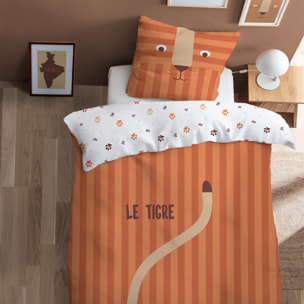 Parure de lit imprimée 100% coton, TIGRI