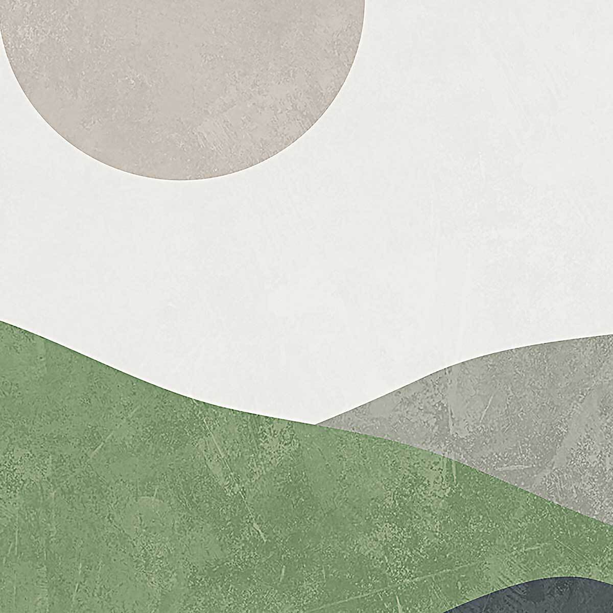 Affiche encadrée paysage abstrait vert Affiche + cadre en métal - Noir