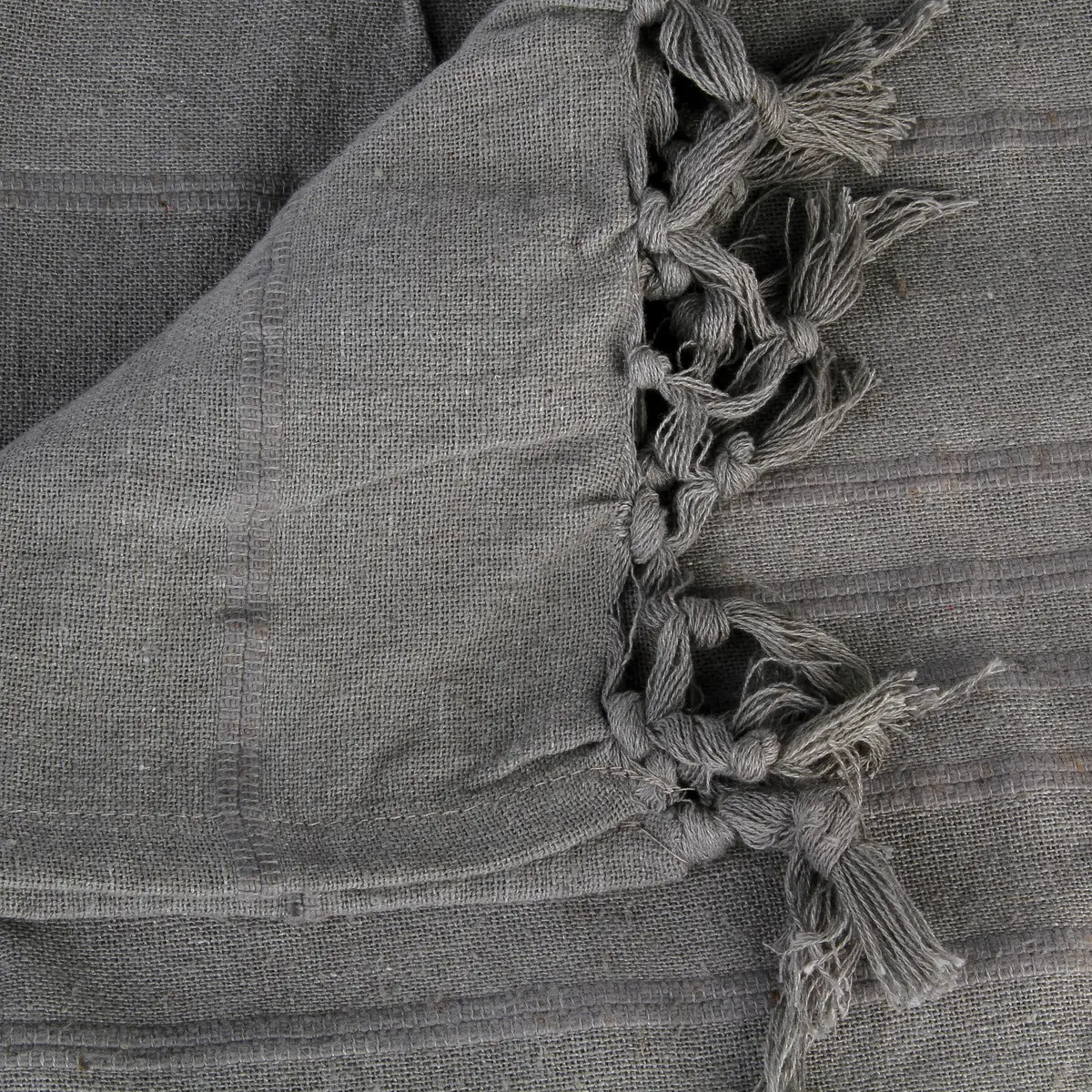 Jeté de lit coton gris 160x220cm