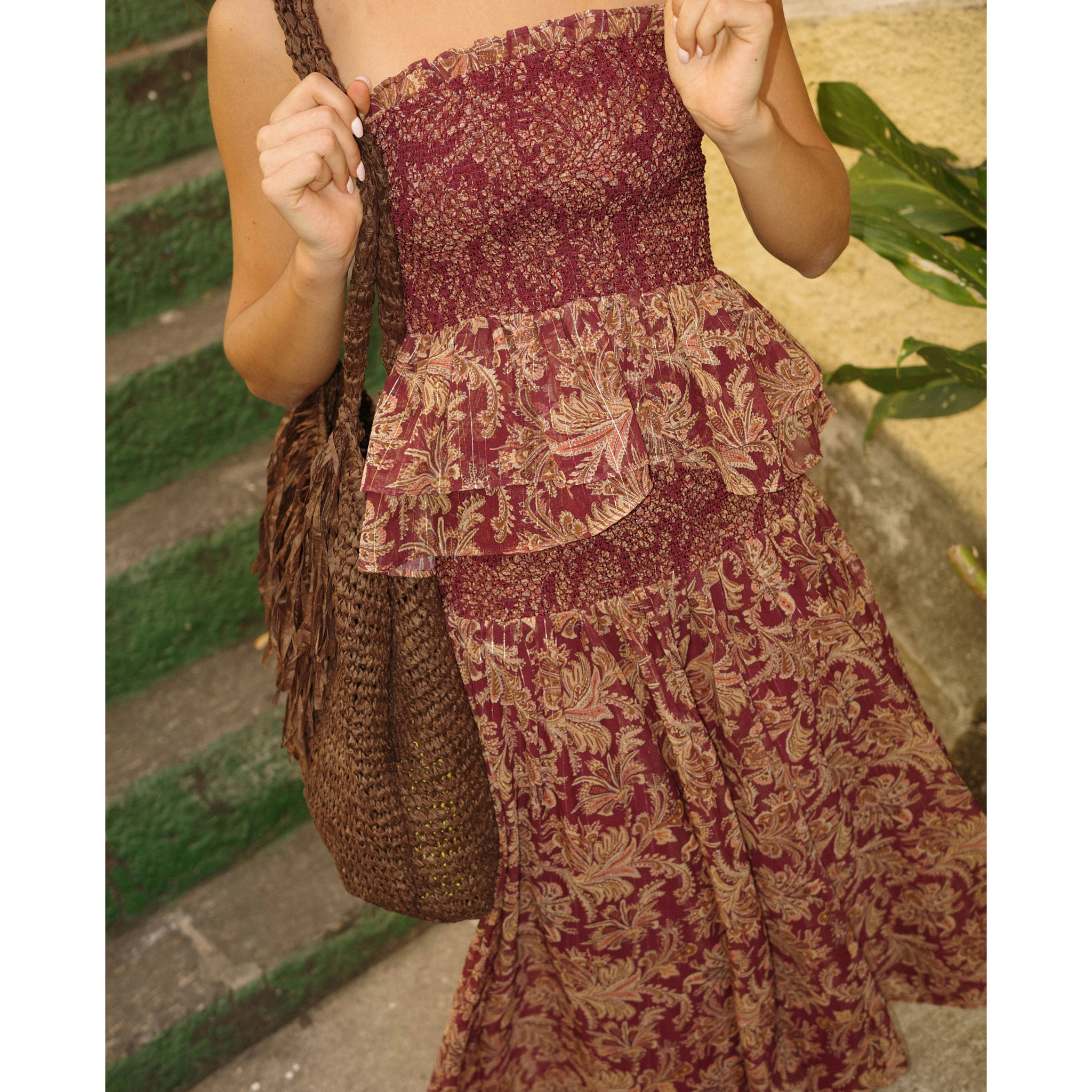 Top nido de abeja estampado de mujer