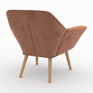Fauteuil en tissu rouge ancien - Simba