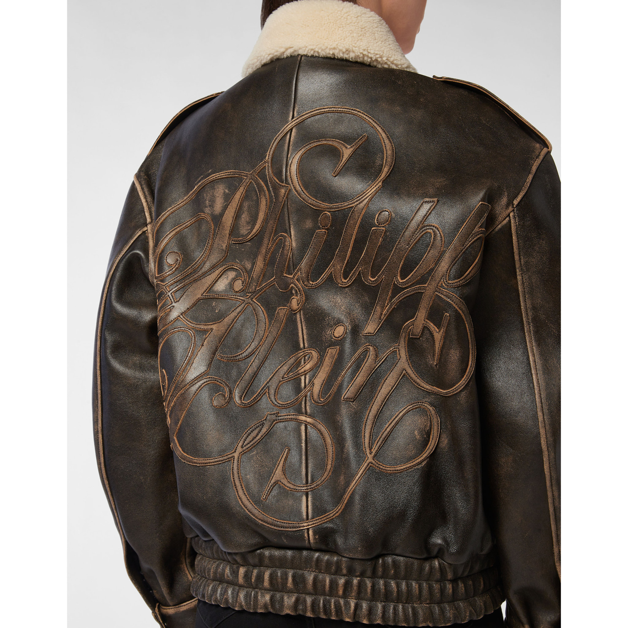 PHILIPP PLEIN Leather Jacket SIGNATURE