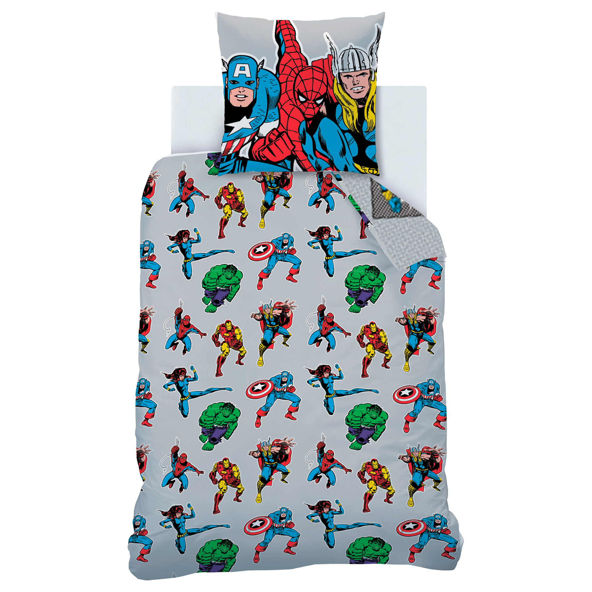 Parure de lit imprimée 100% Coton, AVENGERS HOME COMICS HEROES