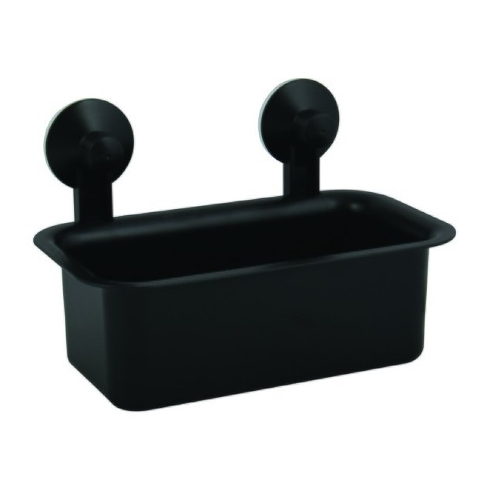 Etagère de douche à  ventouses PVC Noir mat MSV