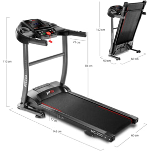 Cinta de correr plegable FITFIU 14km/h inclinación manual y pulsometro 1500w